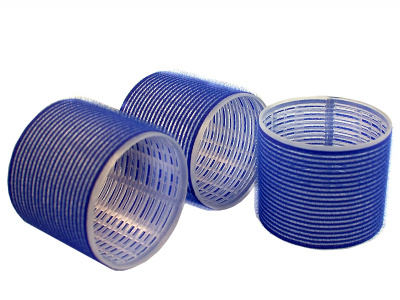 Бигуди на липучке 80 мм темно-синие (3 шт)